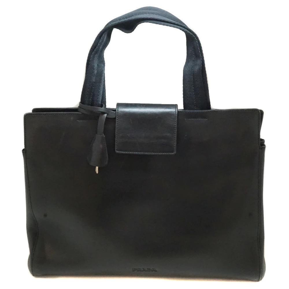 PRADA Handbag Leather Black Closure